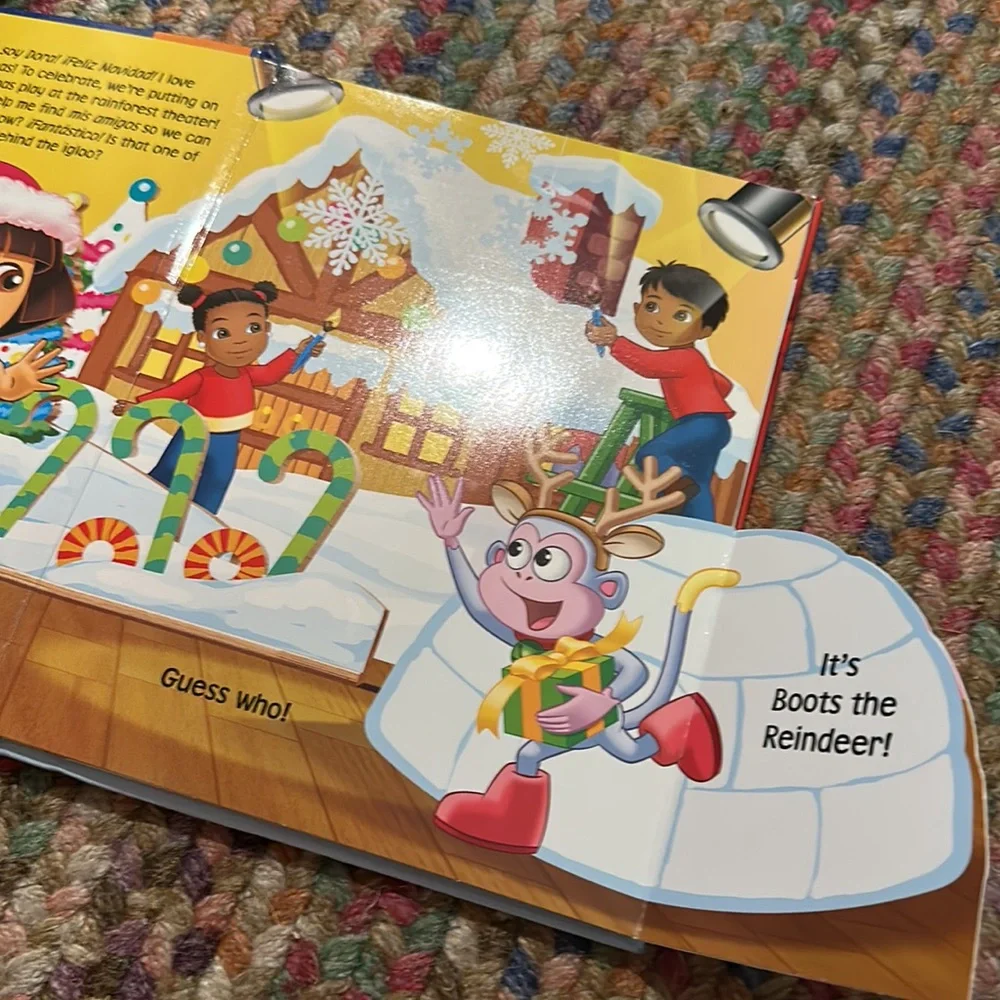 Dora Explorer Christmas Books Lot 2 Guess Who Loves Christmas Carol Hardcover